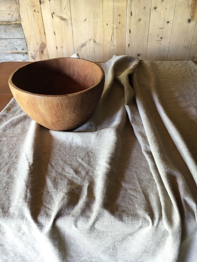 Natural Linen Table Cloth, Rustic Gorgeous texture Taupe Linen Tablecloth Rectangle, Tablecloth Square, Farmhouse Table, Tablecloth linen image 4