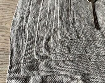 Linen placemats, set of 6 natural linen placemats,  rustic placemats, country placemats, washable placemats