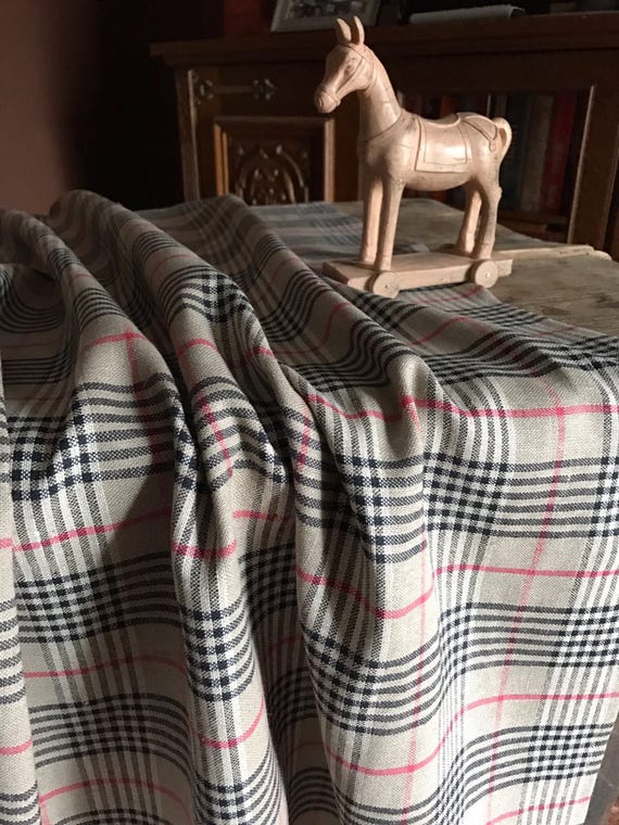 Farmhouse Linen Tablecloth 24 COLORS Gingham Natural Check Soft Tablecloth OEKOtex linen tablecloth Natural Checkered Linen Tablecloth