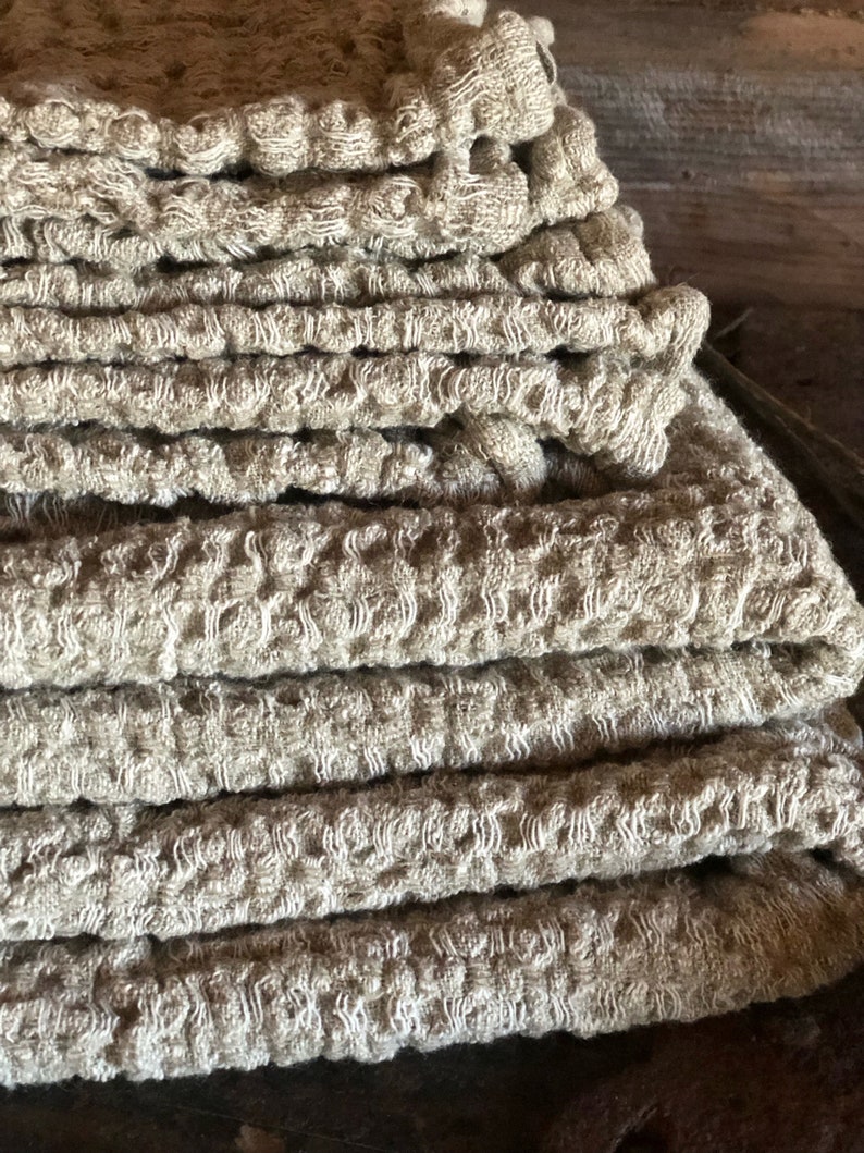 Rustic linen towel, linen bath towel, massage towel, bath sheet, sauna towel, woven waffle towel, 100% linen, natural towel, pure linen image 6