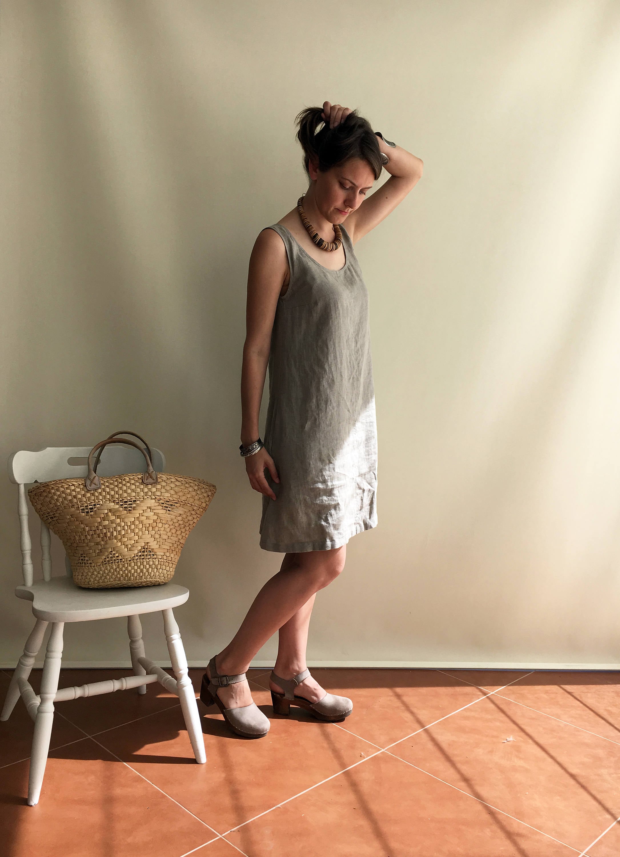 Natural Linen Jumper Dress