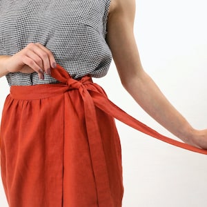 Linen Boho Skirt, Wrap Skirt with Pockets and Ties, Womens Skirts, Linen skirt Midi, Skirts for Women, Linen Skirt Pockets