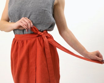 Linen Boho Skirt, Wrap Skirt with Pockets and Ties, Womens Skirts, Linen skirt Midi, Skirts for Women, Linen Skirt Pockets