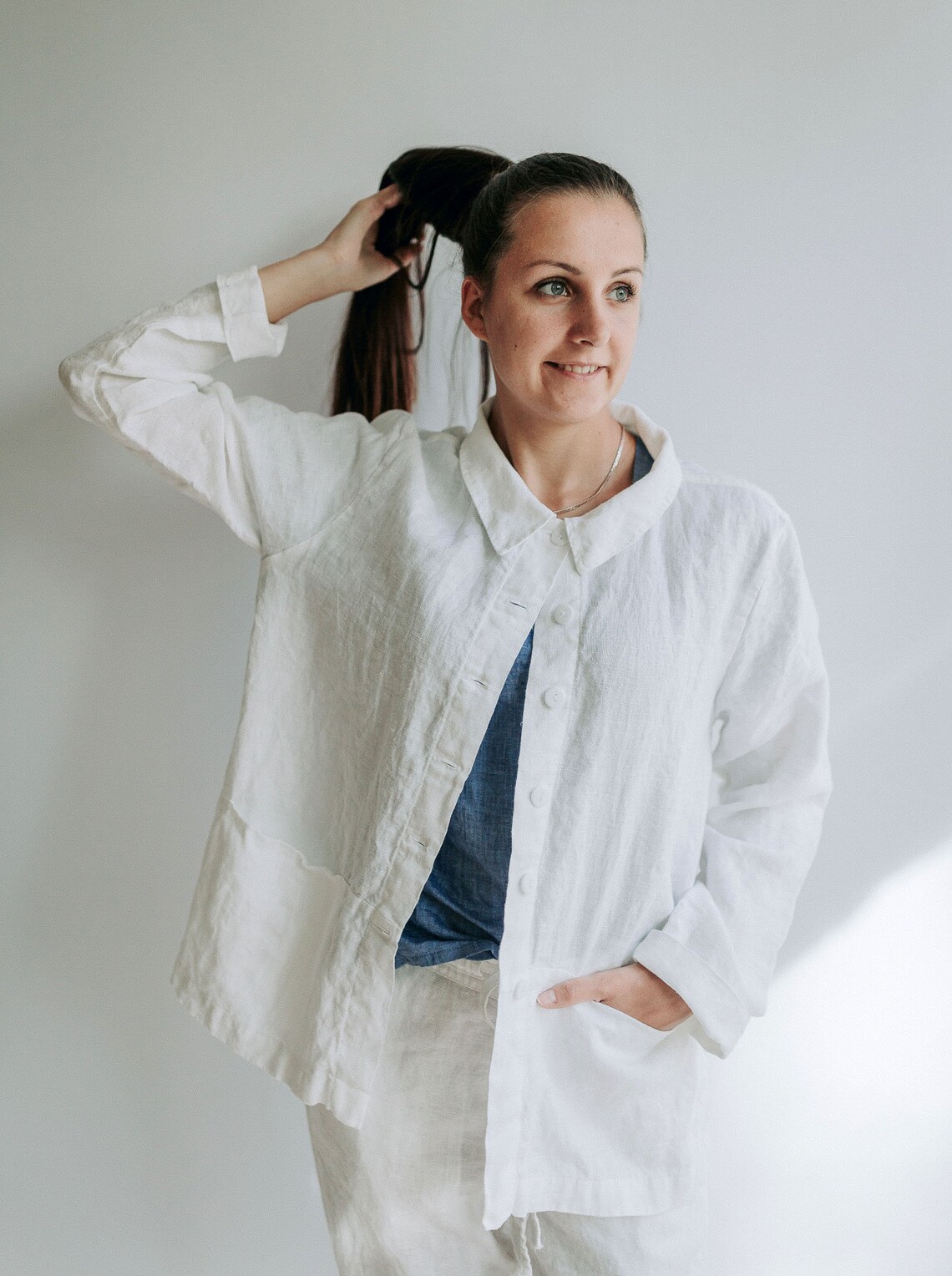 Linen Jacket 'kim' Womens Jacket Linen Cardigan Linen Etsy UK