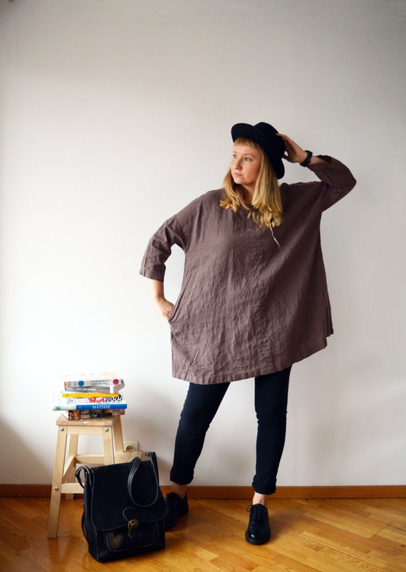 Plus Size Tunic, Oversized Tunic, Linen Tunic Dress, Womens Tunic