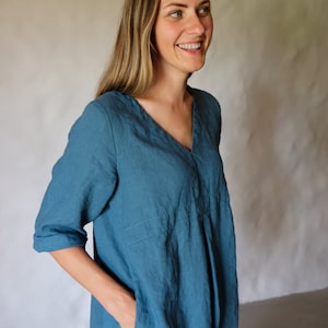 Linenbees Leinen Tunika &#39;Yvette&#39;, Leinen Tunika, Lockeres Leinen Kleid für Frauen, Tunika Kleid, Damen Tunika, Kleidung Frauen in Übergröße