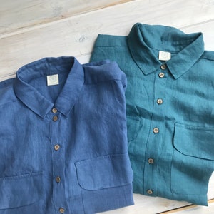 Linen Shirt, Loose plus size shirt, Button up shirt Women, Tunic Shirt, boyfriend shirt, linen jacket, boho shirt, Linen Top