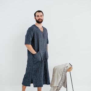 Mens Kaftan &#39;Peter&#39;, men robe linen, mens linen kaftan, men caftan, plus size robe, men&#39;s kaftan, plus size caftan, kaftan men gift pyjama