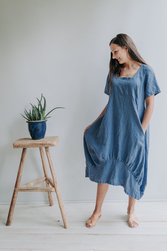 Linen Dress "samantha" With Sleeves, Long Dress, Linen Beach Dress, Womens  Dress, Plus Size Dress, Loose Linen Dress Women Beach Dress Linen - Etsy  Israel