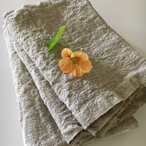 Three Rustic Towels, Set of Three Heavy Duty Linen Towels, Kitchen towels, Natural Rustic towels, Durable towels, Country house towels image 2