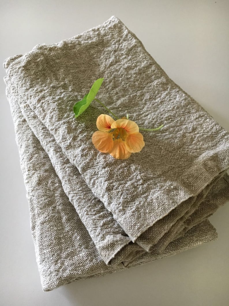 Three Rustic Towels, Set of Three Heavy Duty Linen Towels, Kitchen towels, Natural Rustic towels, Durable towels, Country house towels image 2