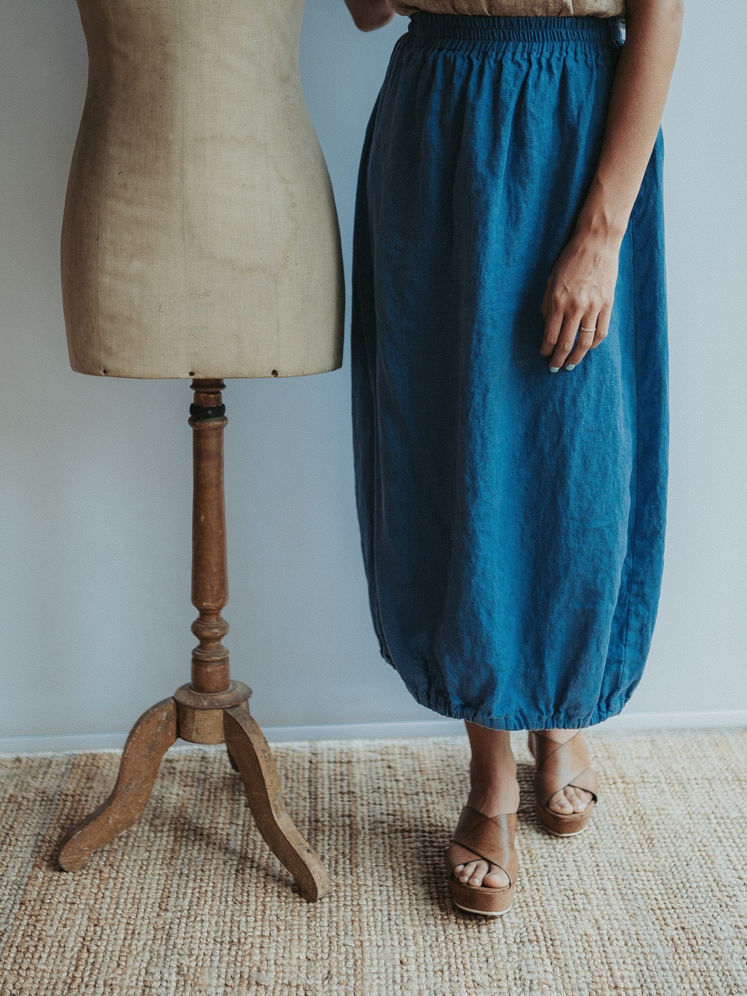 【BAON】Kyoni nylon banding string balloon long skirt Drawstring Balloon Skirt bo2000-110 | cizatto