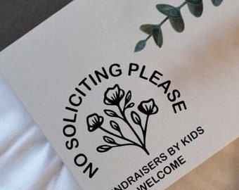 Floral No Soliciting Window Decal Sticker, Friendly Cute No Soliciting Sign, Please No Soliciting, No Solicitors Sticker, Doorbell Sticker