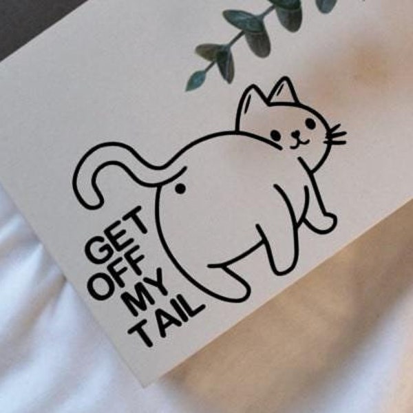 Get Off My Tail Cat Butt Car Decal Sticker, Funny Bumper Sticker, Road Rage Vinyl, Sassy Tailgating Window Sign, Car Accessories Gift