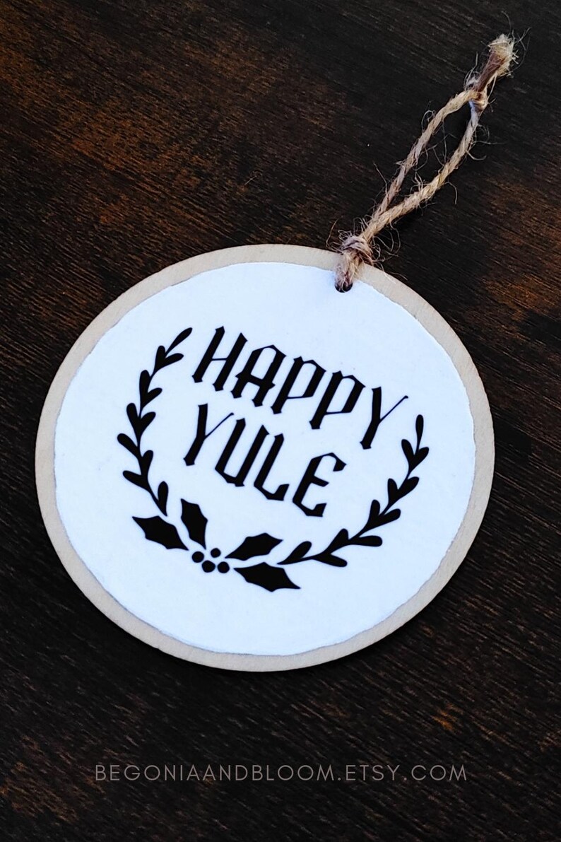 Happy Yule Pagan Ornament, Yule Blessings, Christmas Tree Ornament