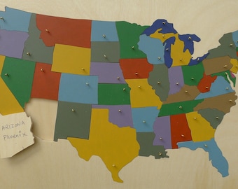 USA States: Wooden Puzzle Map