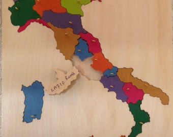 Regions of Italy: Wooden Puzzle Map