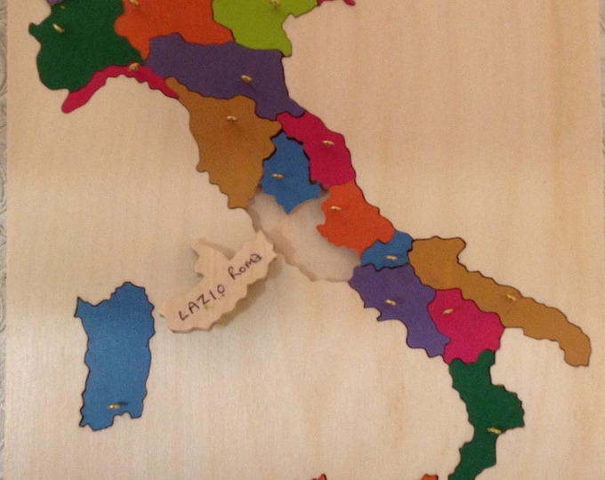 Regions of Italy: Wooden Puzzle Map