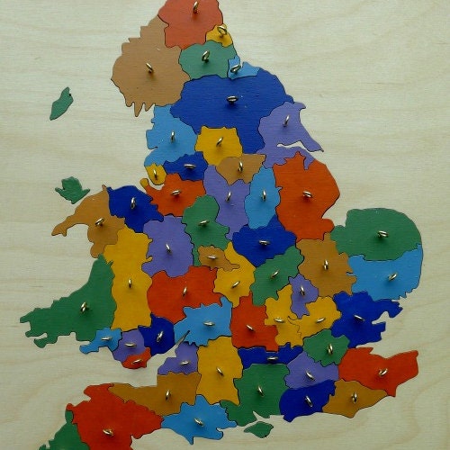 UK Counties: Wooden Puzzle Map - Etsy