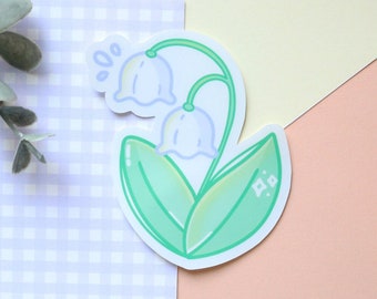 lily of the valley | floral stickers, kawaii stickers, cute stickers, flower sticker, water bottle sticker, journal sticker
