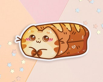 cat loaf || kawaii stickers, cute stickers, cat stickers, laptop stickers, vinyl stickers, cat bread sticker
