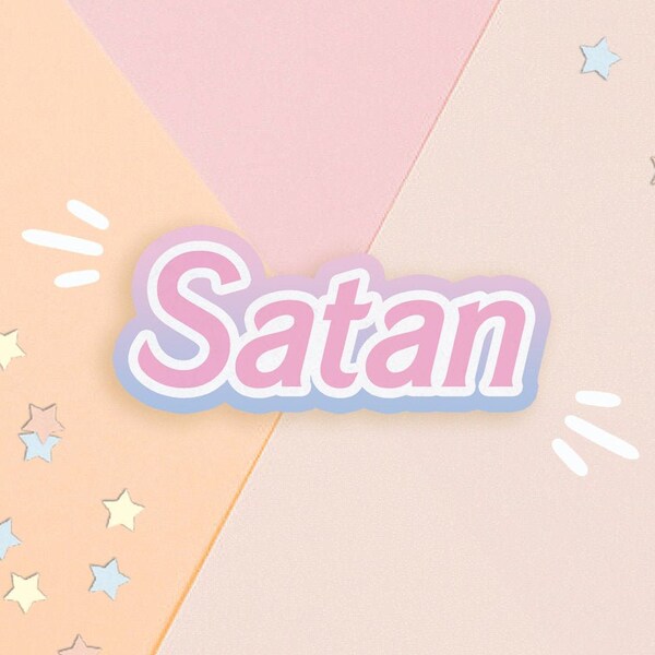 satan baby sticker || kawaii stickers, cute stickers, holographic sticker, pastel goth, funny stickers, meme stickers, y2k stickers, -mature