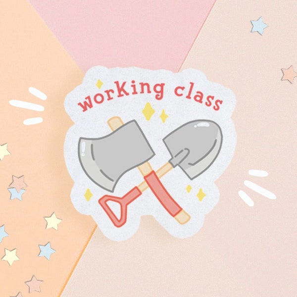 working class acnh sticker || ac stickers, kawaii stickers, cute stickers, revolt sticker, holographic sticker, gamer sticker, pastel goth