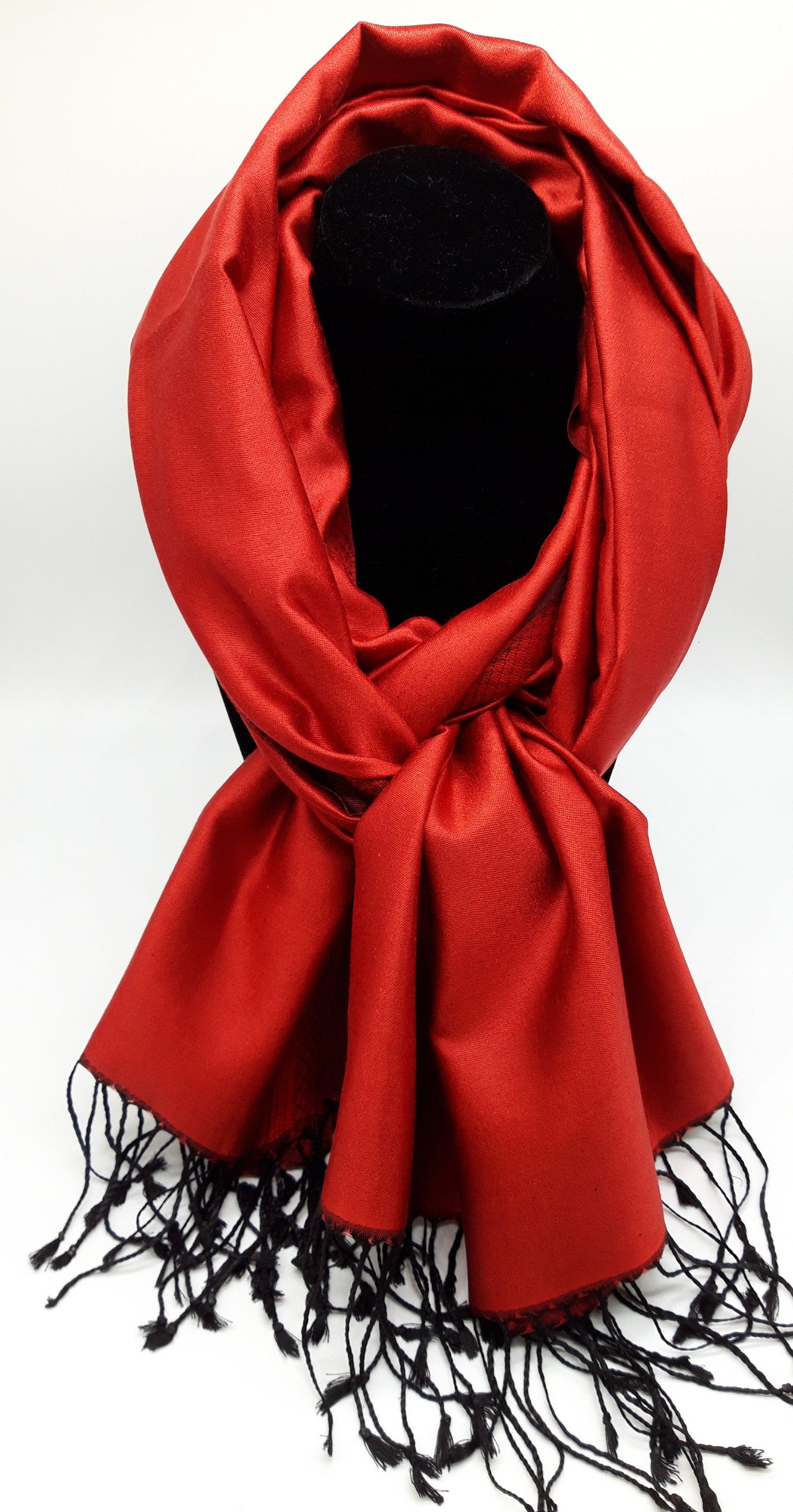 Plain red on sale silk scarf