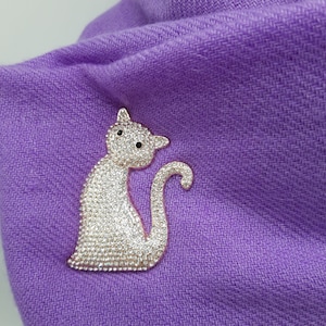 Sparkly, Cat Magnet Brooch for Pashminas and Scarves