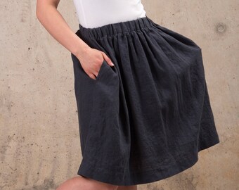 Womens Linen skirt Washed linen Skirt A line linen skirt | Etsy