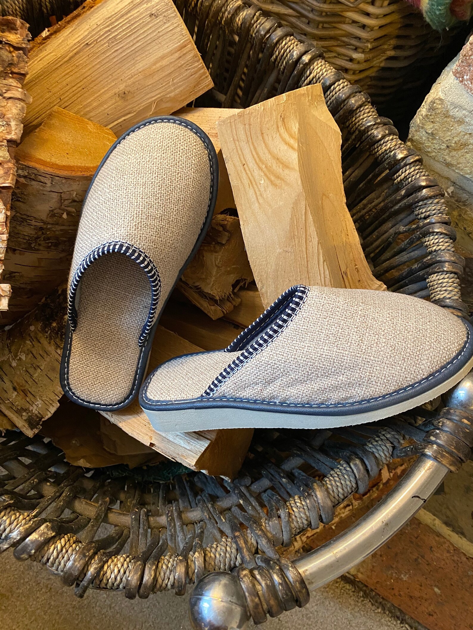 Vegan Slippers Women's Natural Linen All Sizes UK3UK8 Etsy