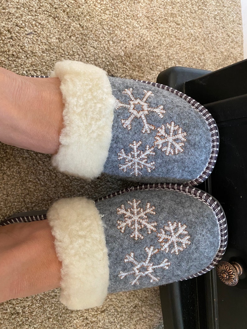 Womens Felt Wool Slippers All Sizes UK Autumn Winter Etsy