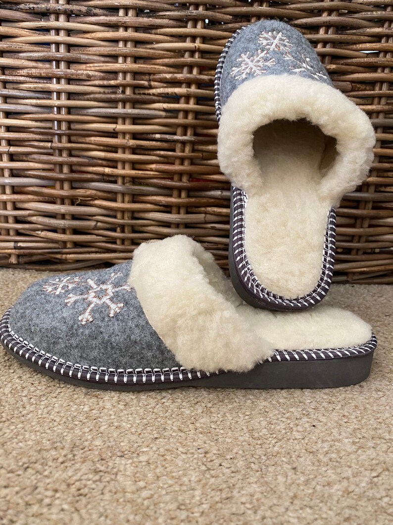 Womens Felt Wool Slippers All Sizes UK Autumn Winter Etsy