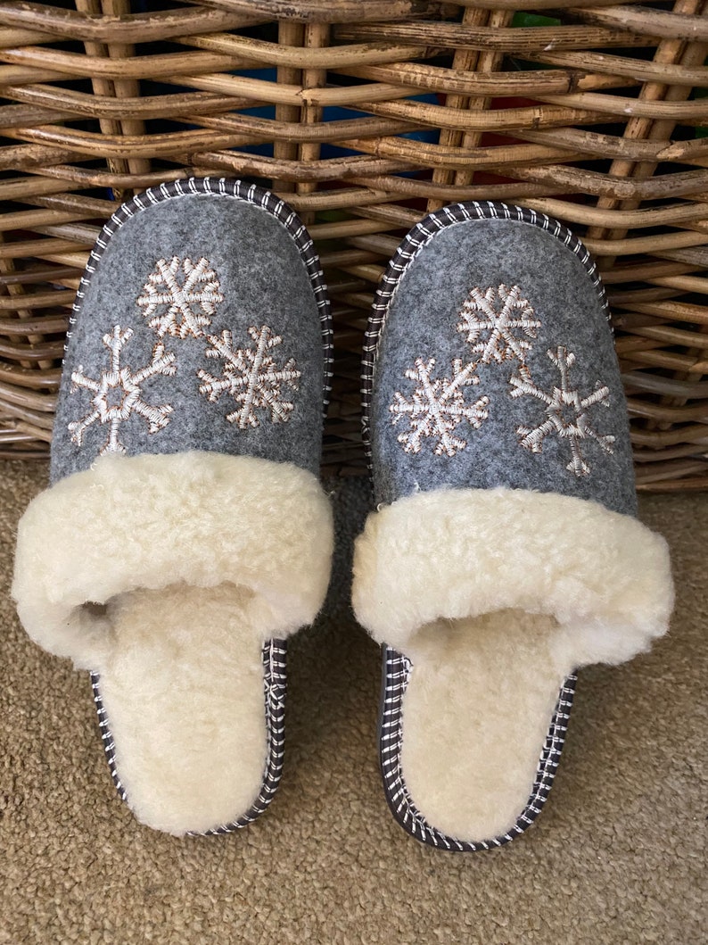 Womens Felt Wool Slippers All Sizes UK Autumn Winter Etsy