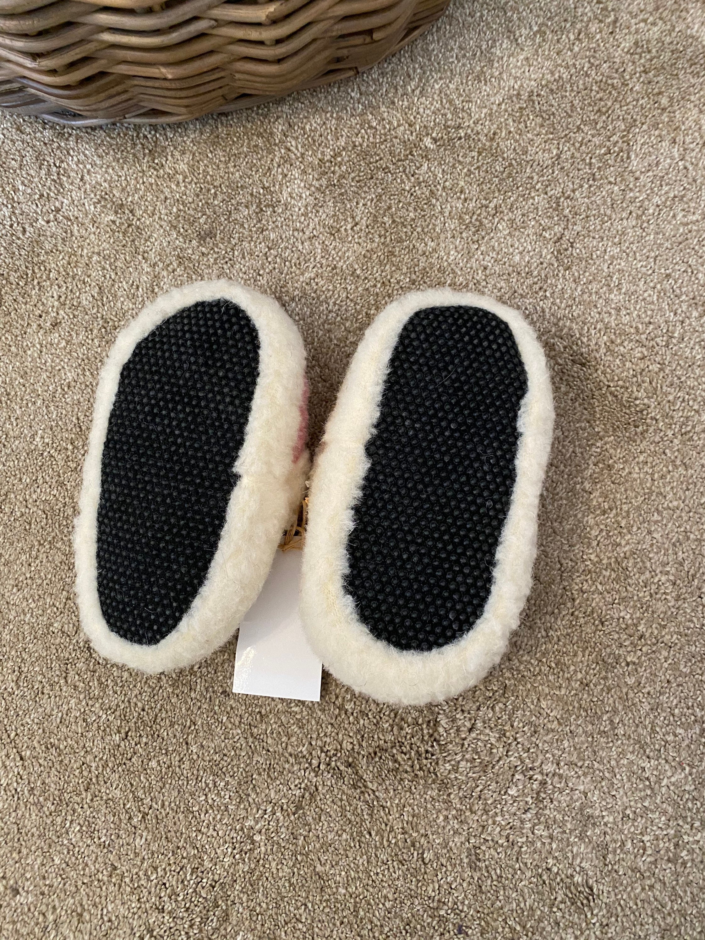 All Natural Woollen Slippers Girl Toddler 45 Year Autumn Etsy
