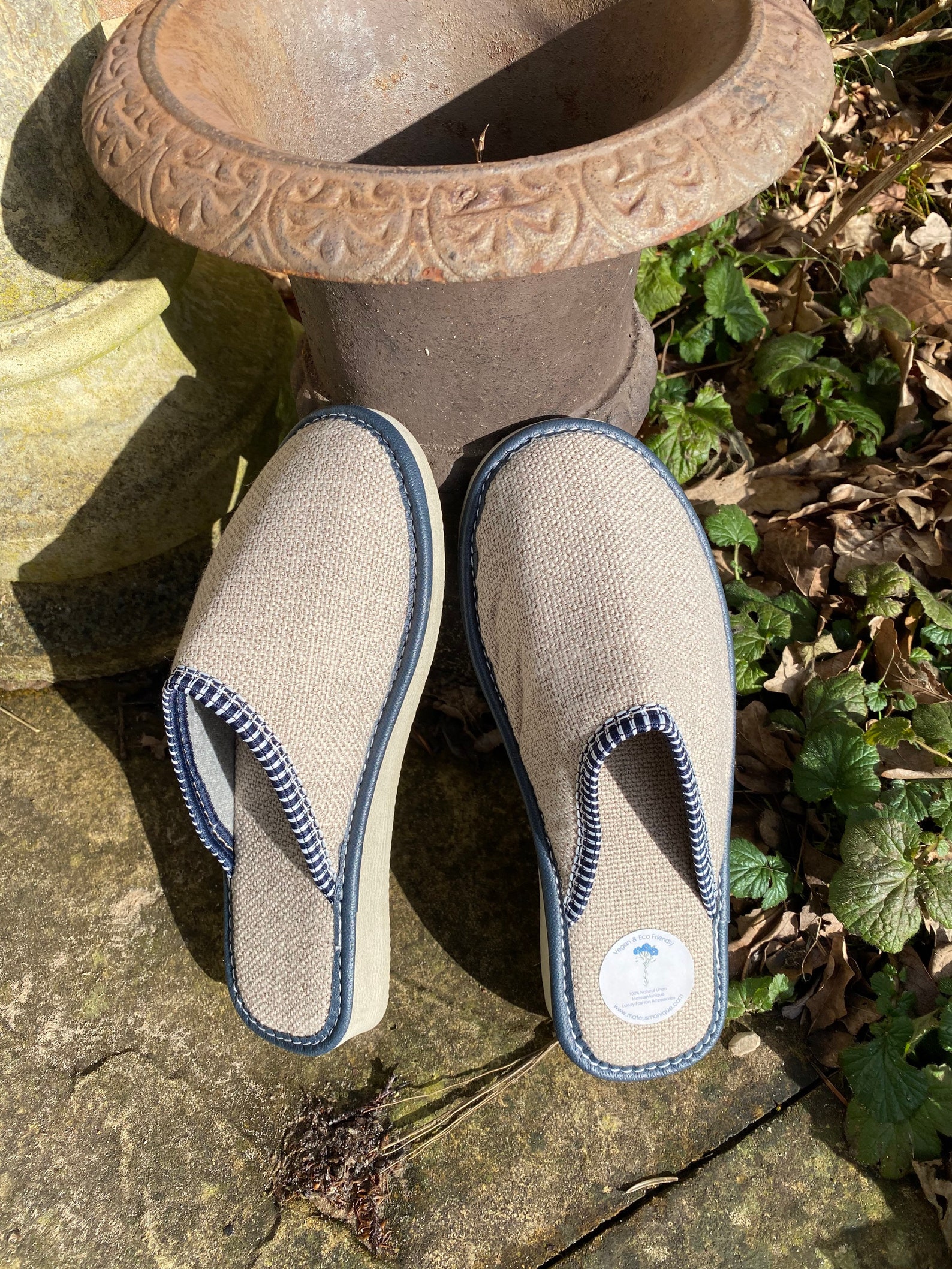 Vegan Slippers Women's Natural Linen All Sizes UK3-UK8 | Etsy