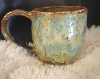 textured hand thrown mug