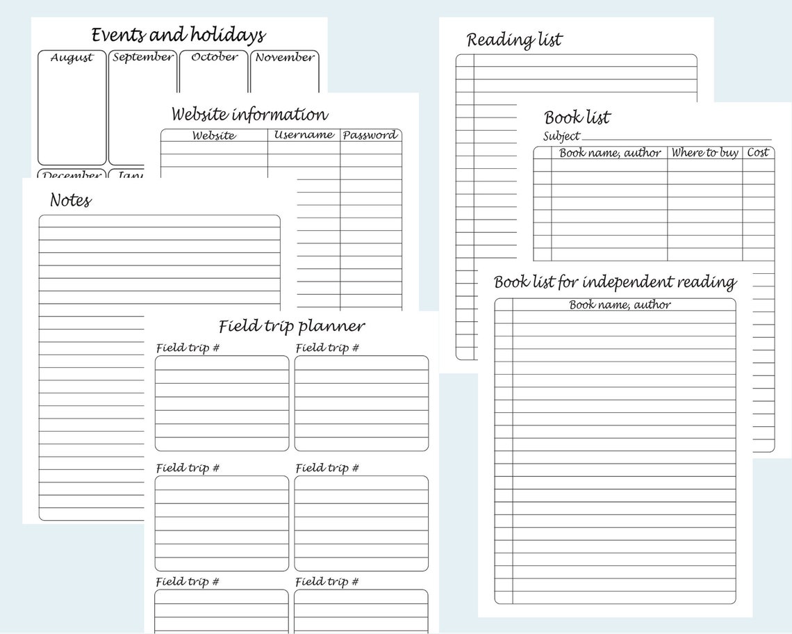 Homeschool Planner 2022-2023 Printable Homeschool Schedule - Etsy Israel