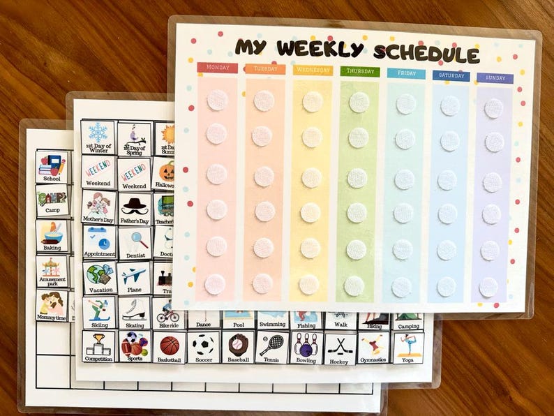 Kids Weekly Planner, Weekly Kids Calendar, Visual Schedule for toddlers, Printable preschool Weekly Routine Chart, Digital file, PDF image 12