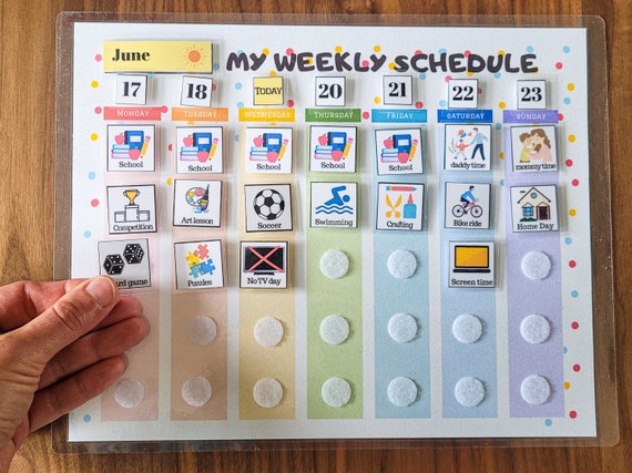 Kids Weekly Calendar Cute Colorful Printable Children's -  Portugal