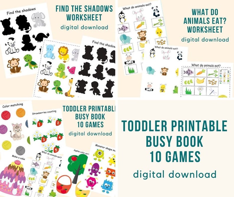 Activity Book Toddler Toddler Busy Book Printable Learning Etsy Canada