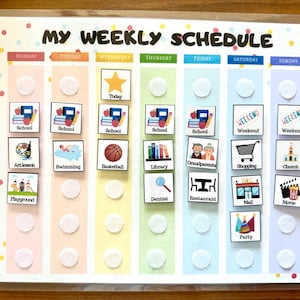 Kids Weekly Planner, Weekly Kids Calendar, Visual Schedule for toddlers, Printable preschool Weekly Routine Chart, Digital file, PDF image 13