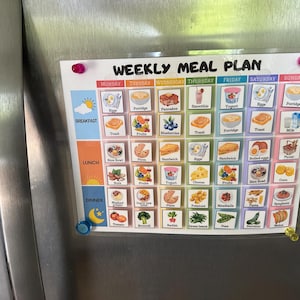 Kids Meal Planner Editable, Visual Weekly Meal Calendar, Kids menu template, Kids Visual Schedule, Montessori calendar for toddlers, PDF imagen 6