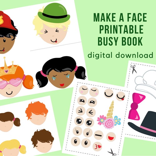 Make a Face Printable Craft for Kids Toddler Busy Book - Etsy