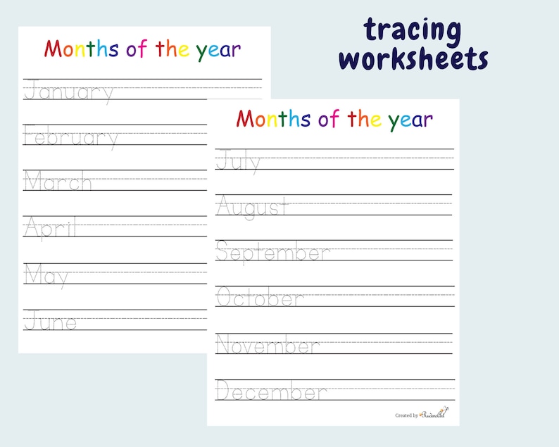 Months of the Year Worksheets for Kids - Circle Time Wheel and Tracing ...