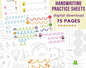 Tracing worksheets, Handwriting practice sheets, Preschool printables, Preschool curriculum, Kindergarten activities, Montessori materials