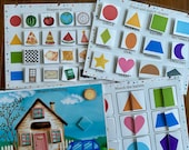 Shapes busy book, Toddler Activity book printable, Shapes Learning book for toddler or preschoolers, PreK worksheets, Cut and glue game, PDF