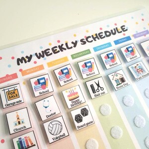 Kids Weekly Planner, Weekly Kids Calendar, Visual Schedule for toddlers, Printable preschool Weekly Routine Chart, Digital file, PDF image 10