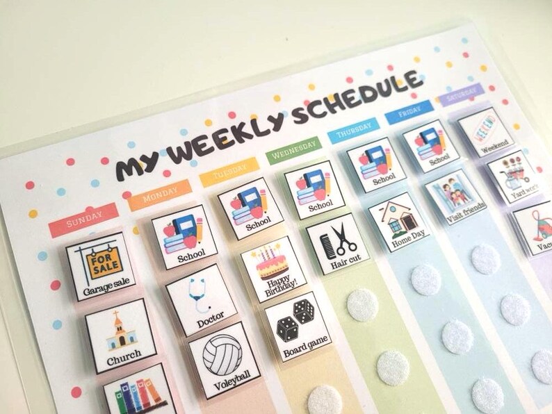 Kids Weekly Planner, Weekly Kids Calendar, Visual Schedule for toddlers, Printable preschool Weekly Routine Chart, Digital file, PDF image 10