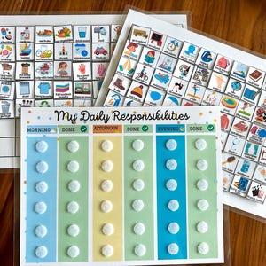 Tägliches Aufgaben Diagramm bearbeitbar, Kinder Aufgaben Diagramm bedruckbar, visueller Routineplan für Kleinkinder, Kinder-Checkliste, tägliche Aufgabenliste, PDF Bild 11